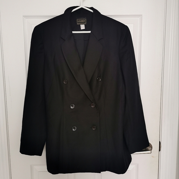 Louben Vintage 100% Wool Double Breasted Coat Blazer